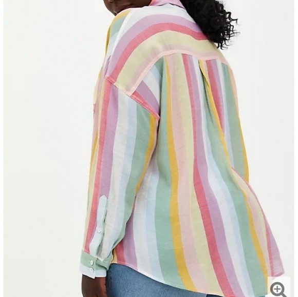 Torrid Rainbow Button Down Top - Picture 3 of 9